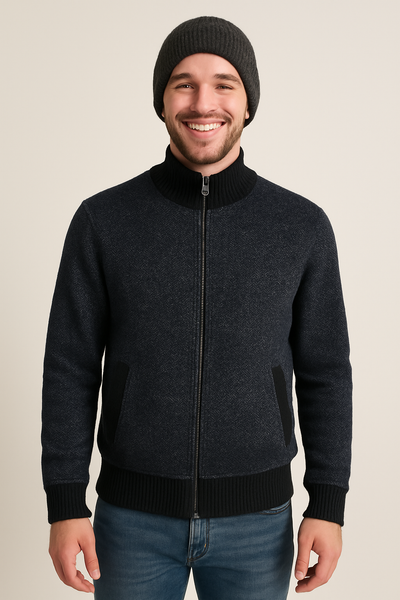 MAGLIONE UOMO HENRY BARROWS FULL ZIP TASCHE DOPPIATO PILE ART. MUW090
