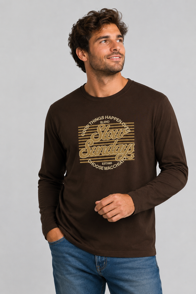 T-SHIRT UOMO LOSAN MANICA LUNGA STAMPA GIROCOLLO COTONE ART. 26WH0124