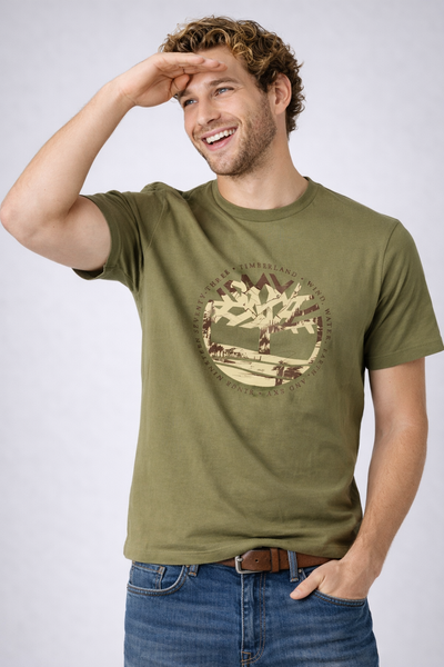 T-SHIRT UOMO RAGAZZO TIMBERLAND COTONE GIROCOLLO MEZZA MANICA LOGO ART.TB0A5MVR