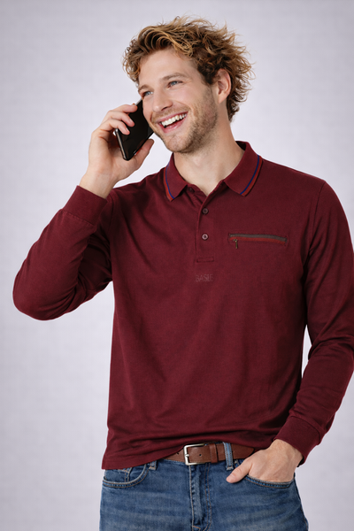 POLO UOMO BASILE  COTONE BOTTONI POLSINI SPACCHETTI TASCA CERNIERA PROFILO ART.BE0217