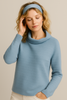 MAGLIONE DONNA MAGLIFICIO DI NIBIONNO PURA LANA COLLO BARCHETTA ART. B315607