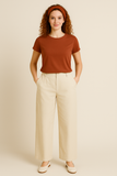 PANTALONI DONNA GRIFFAI PALAZZO VELLUTO TASCHE BOTTONE CERNIERA ESLASTICO TASCHE ART. 5990