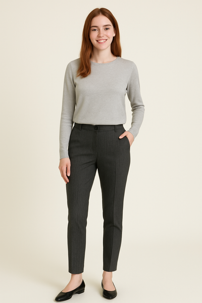 PANTALONE DONNA  GRIFFAI CAPRI TASCHE FRANCESE GESSATO LUREX ART. 5951