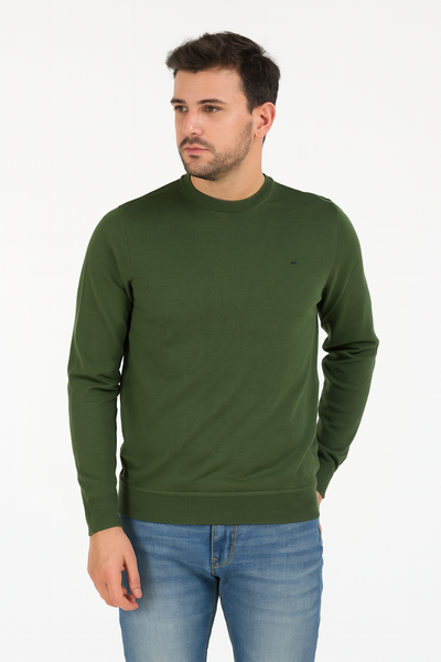 MAGLIONE UOMO GIROCOLLO POLSINI FASCIA LOGO RASATO MARCA GAS ART. AYRON/SA5297