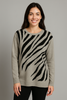 MAGLIONE DONNA RAGAZZA GIROCOLLO LUREX ZEBRATO MARCA COVERI ART. DC1051