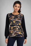 MAGLIA DONNA MANICA LUNGA PANNELLO FANTASIA MARCA ISTINTI ART. 30385