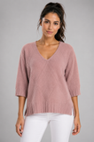 MAGLIONE DONNA SCOLLO A V MISTO LANA SPACCHI MARCA CLAUDIA F ART. D567 4