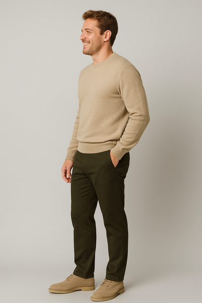 PANTALONE UOMO LUIGI MORINI BOTTONE CERNIERA TASCHE FRANCESE REGULAR FIT COTONE MICRO FANTASIA ART. 45-4345 IMOLA