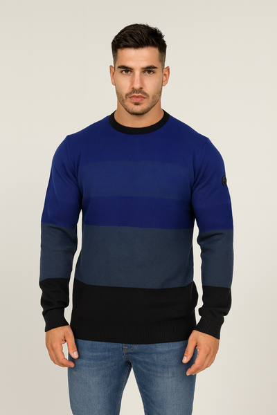 MAGLIONE UOMO RAGAZZO GIROCOLLO MISTO LANA POLSINI MARCA NAVIGARE ART.220335