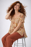 CASACCA DONNA ELISA CASTELLI CONFORMATA GIROCOLLO MEZZA MANICA FANTASIA SPACCHETTI LEGGERA PRATICA ART.140041