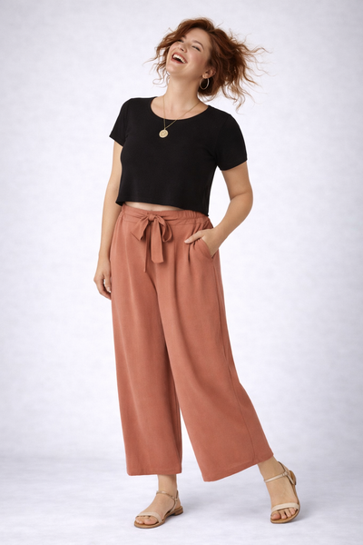PANTALONI DONNA ELISA CASTELLI ELASTICO CINTURA LARGHI COMODO PRATICI ART.18076