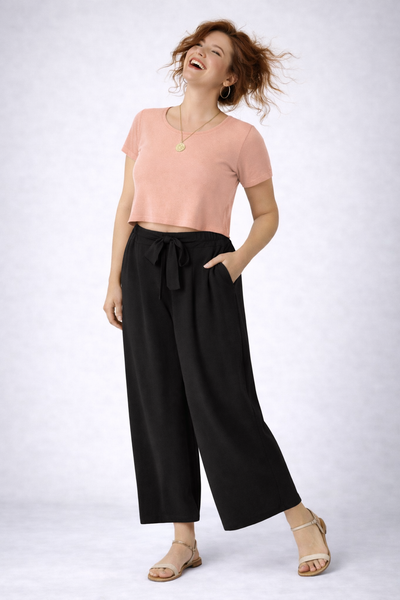 PANTALONI DONNA ELISA CASTELLI ELASTICO CINTURA LARGHI COMODO PRATICI ART.18076