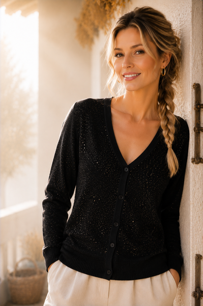 CARDIGAN DONNA GRIFFAI STRASS BOTTONI VISCOSA ART. 7028