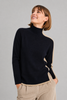 MAGLIONE DONNA RIVA TRICOT LUPETTO RIGA CONTRASTO SPACCHI LANA MERINO ART.B515629