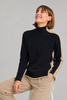 MAGLIONE DONNA RIVA TRICOT LUPETTO RIGA CONTRASTO SPACCHI LANA MERINO ART.B515629
