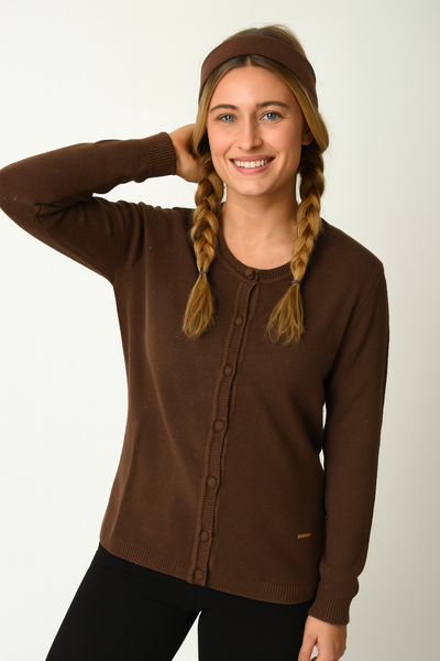 CARDIGAN DONNA COVERI MICROPAILLETTES GIROCOLLO ART. DC1218