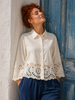 CAMICIA DONNA GRIFFAI MANICHE 3/4 BORDI IN PIZZO POPELINE COTONE ART. DGP8032