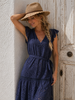 ABITO DONNA GRIFFAI SCOLLO A V MANICHE CORTE LUNGO BALZA PIZZO SANGALLO COTONE ART. DGP8007