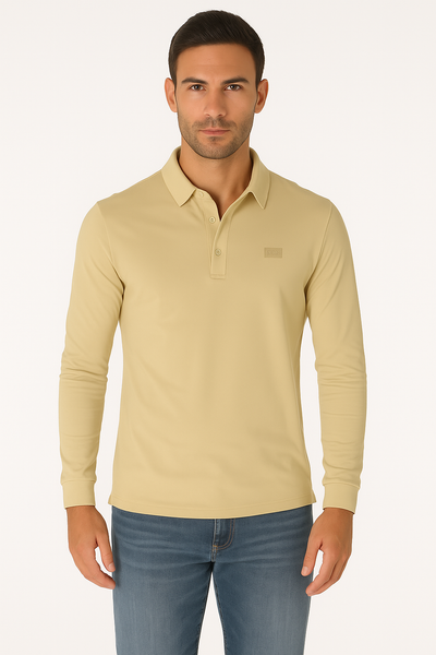 POLO UOMO MANICA LUNGA ELEGANTE COTONE POLSINI  RIFLE ART. RFP182