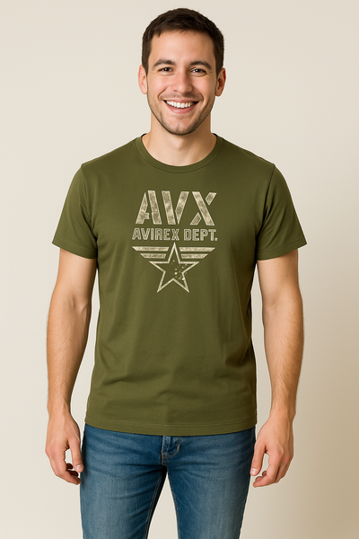 T-SHIRT UOMO RAGAZZO STAMPA COTONE MARCA AVIREX ART. AX0828