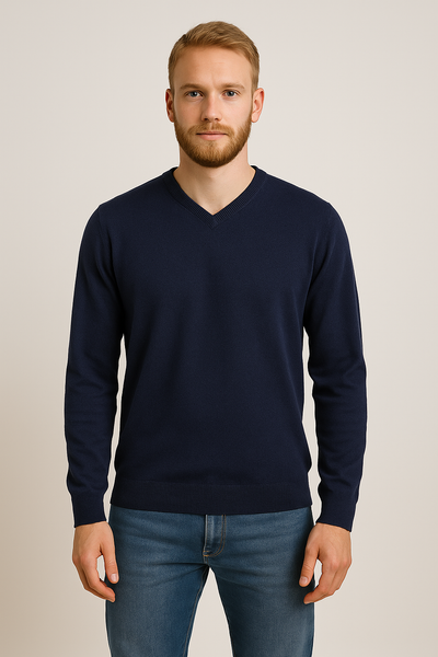 MAGLIONE UOMO RAGAZZO SCOLLO V BASICO MARCA SPORTING MARE ART. 2230/60