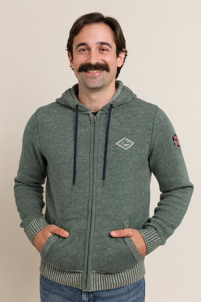 MAGLIONE UOMO RAGAZZO CAPPUCCIO ZIP TASCHE MARCA LEE COOPER ART.OM93312