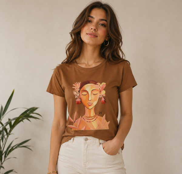 T-SHIRT DONNA GRIFFAI COTONE STAMPA MANICA CORTA  GIROCOLLO ART. 6504