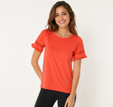 T-SHIRT DONNA GAIA B GIROCOLLO MANICA CORTA CON INSERTO TULLE ART. 190