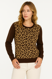 MAGLIONE DONNA COVERI GIROCOLLO ANIMALIER LUREX VISCOSA ART. DC1253