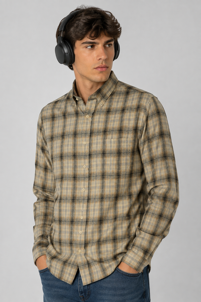 CAMICIA UOMO LOSAN BUTTON DOWN TASCHINI FLANELLA COTONE ART. L26WH0333