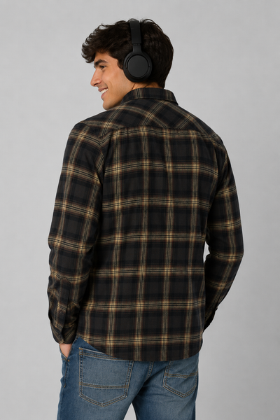 CAMICIA UOMO LOSAN FLANELLA QUADRI TASCHINI REGULR FIT COTONE ART. L26WH0312