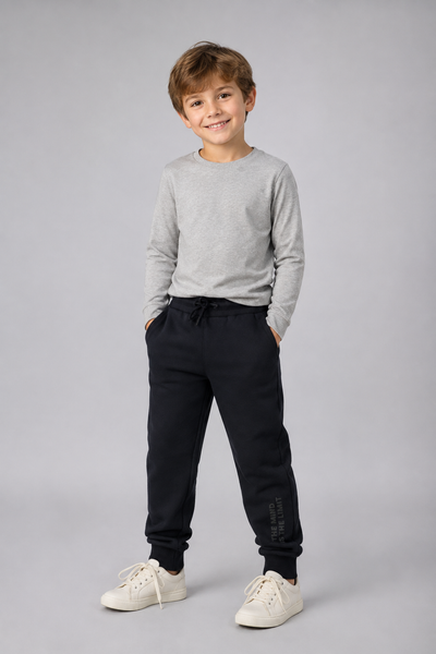 PANTALONE BAMBINO ZIPPY FELPATO ELASTICO POLSINI TASCHE ART. ZKBAP0401-26031