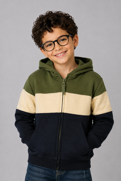 FELPA BAMBINO ZIPPY FUL ZIP CAPPUCCIO TASCHE FELPATA COTONE ART. ZKBAP0201-26018
