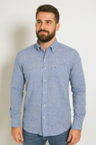 CAMICIA UOMO MANICA LUNGA MISTO LINO BOTTON DOWN TASCHINO MARCA SEA BARRIER ART. NEW RAF