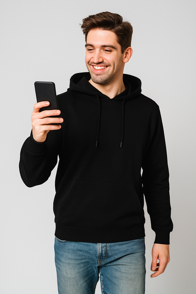 FELPA UOMO DATCH GIROCOLLO CAPPUCCIO TASCHE ART. DM 9506