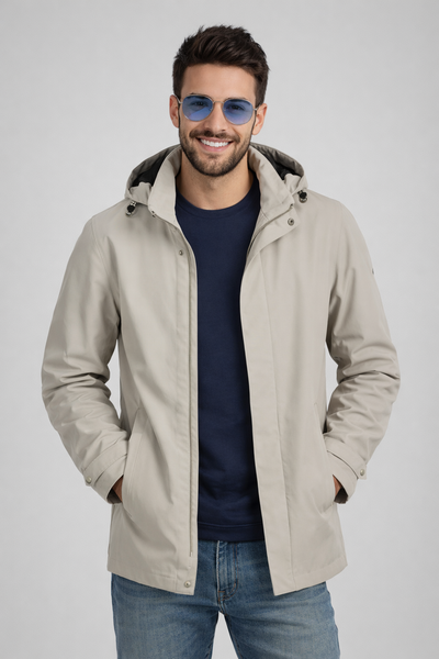 GIUBBINO UOMO SEA BARRIER ZIP TASCHE POLSINI CAPPUCCIO IDROREPELLENTE ANTIVENTO ART.CARBO