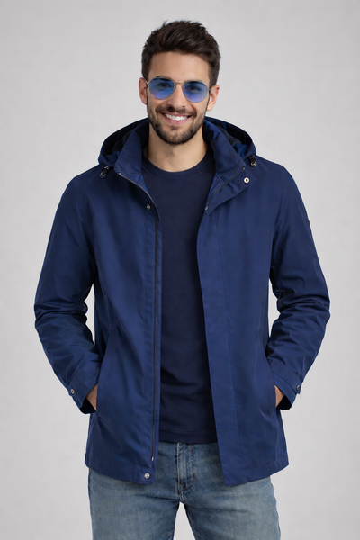 GIUBBINO UOMO SEA BARRIER ZIP TASCHE POLSINI CAPPUCCIO IDROREPELLENTE ANTIVENTO ART.CARBO