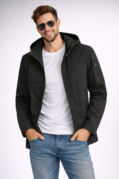 GIUBBINO UOMO SEA BARRIER ZIP TASCHE CAPPUCCIO IDROREPELLENTE ANTIVENTO ART.GIUDI