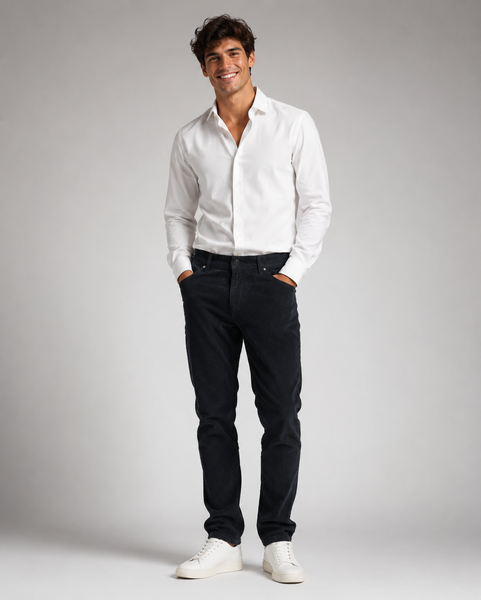 PANTALONE UOMO RAGAZZO 5 TASCHE VELLUTO COSTA SOTTILE BOTTONE ZIP MARCA CASUCCI ART.ADAMO1S