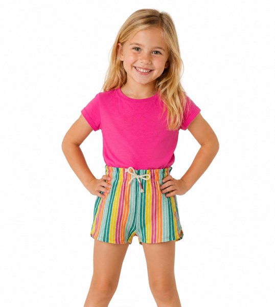 SHORT RIGHE CUORE GLITTERATO APPLICATO FIOCCO SPACCHETTO MARCA LOSAN ART.2166023AL
