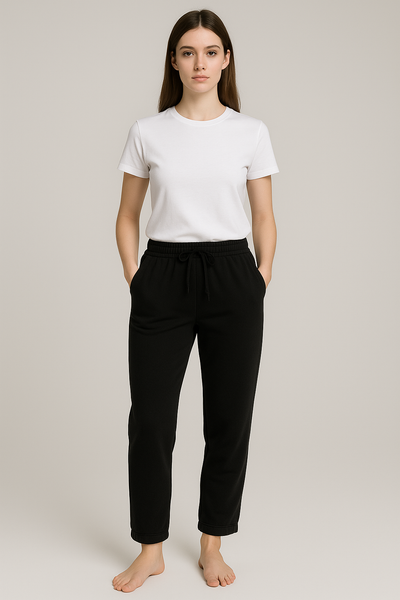 PANTALONE TUTA DONNA TIFFOSI FELPA GARZATA COTONE ELASTICO TASCHE PALAZZO ART. 10059756