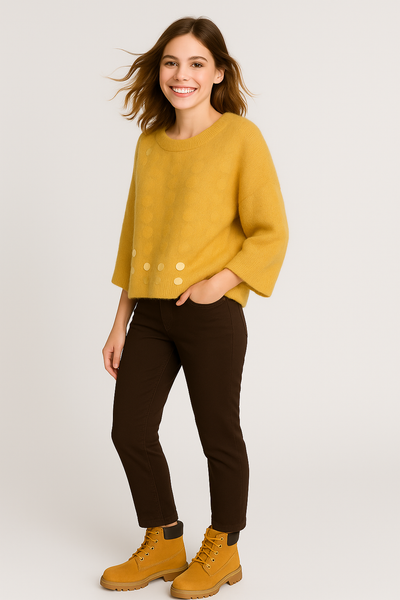 PANTALONI DONNA  MYASTREET CINQUE TASCHE CALDO COTONE ELASTICIZZATO ART. MY9119-90