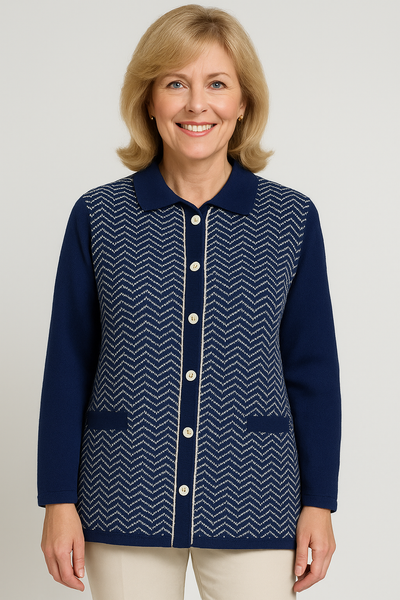 CARDIGAN DONNA ANNALISA BINETTI BOTTONI COLLETTO TASCHE LAVORAZIONE ART. 2501