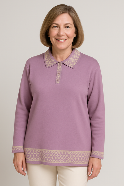 MAGLIONE DONNA ANNALISA MINETTI TAGLIE OVER POLO BOTTONI LUREX ART. 2510 OVER