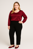 PANTALONI DONNA  OVER ELEGANTI ELASTICO RICAMO SPACCHETTO MARCA PERLA ART.MAGIH OVER