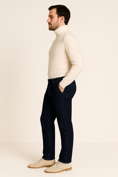 PANTALONE JEANS UOMO RAGAZZO FODERATO ELASTICO MARCA MARCELLO MARABOTTI ART 8499 TUX
