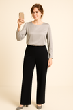 PANTALONE DONNA RAGAZZA MAGLINA ELASTICO TAGLIE OVER MARCA ELISA CASTELLI ART. 1857