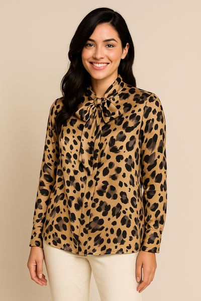 CAMICIA DONNA MATTA FANTASIA FIOCCO BOTTONI POLSINI ART.X745