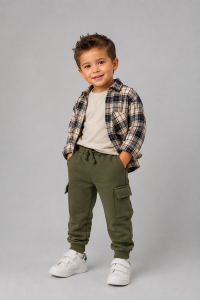 PANTALONE TUTA BIMBO ZIPPY FELPATO CARGO ELASTICO ART. ZBBAP0401-26030
