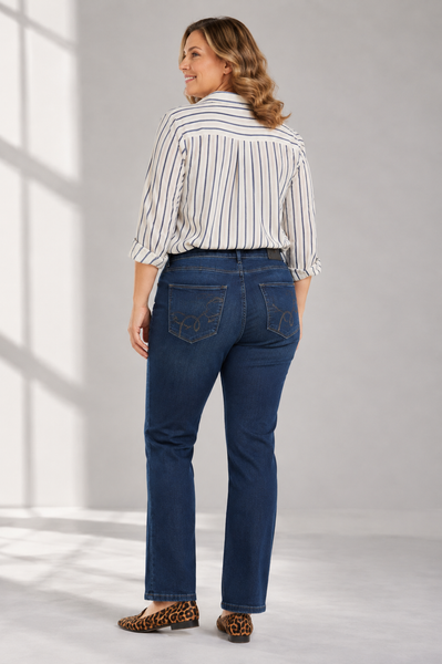 JEANS DONNA EMANUELA COSTA TAGLIE OVER CINQUE TASCHE ELASTICIZZATO STRASS ART. EC6908